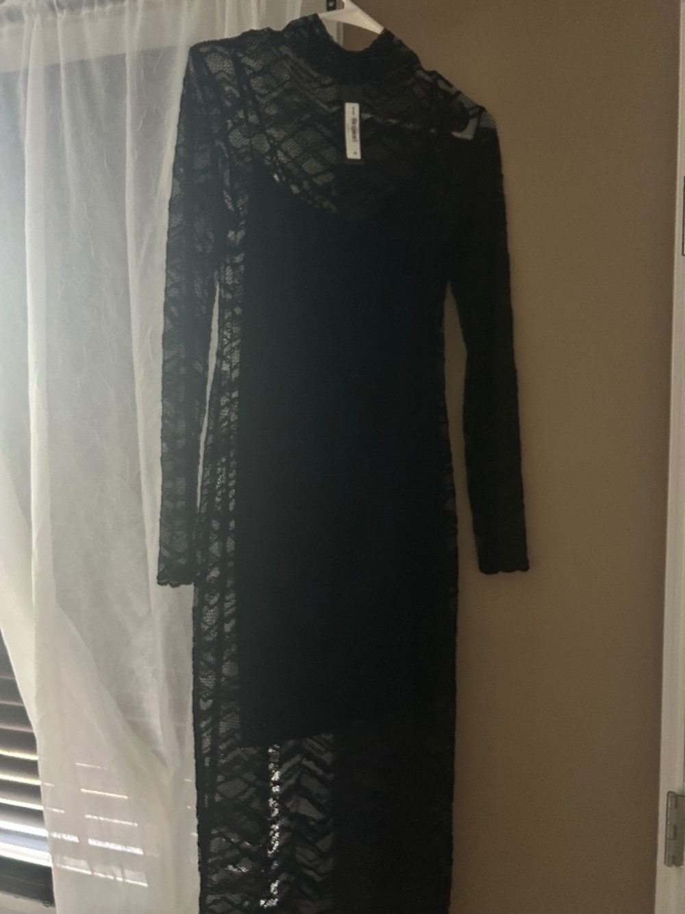 Black lace overlay dress